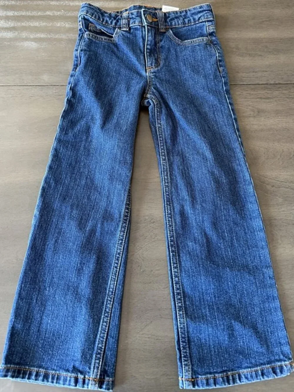 Carhartt Girls Size 5 Adjustable Waist Medium Wash Boot Cut Jeans